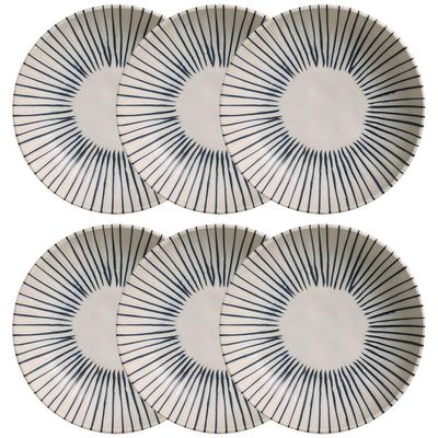 Conjunto com 6 Pratos Fundos Porto Brasil Bio Elemento em Stoneware 22,5 cm – Cinza