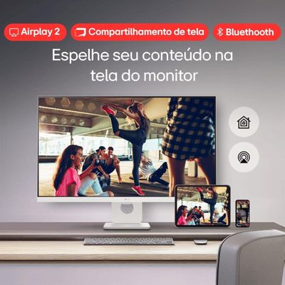Monitor 27” 4K UHD LG MyView Smart 27SR73U-W WebOS 23 AirPlay Bluetooth Branco