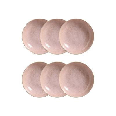 Conjunto de Pratos Fundos Porto Brasil Bio Litchi Rosa Claro 830ml – 6 Peças