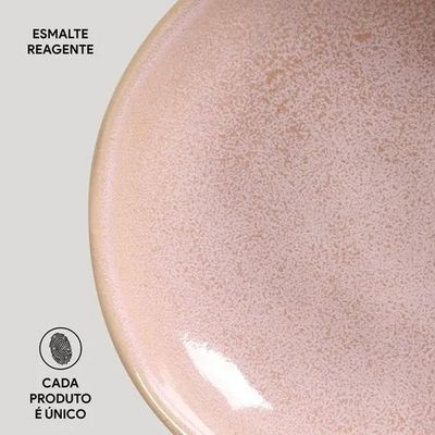 Conjunto de Pratos Fundos Porto Brasil Bio Litchi Rosa Claro 830ml – 6 Peças