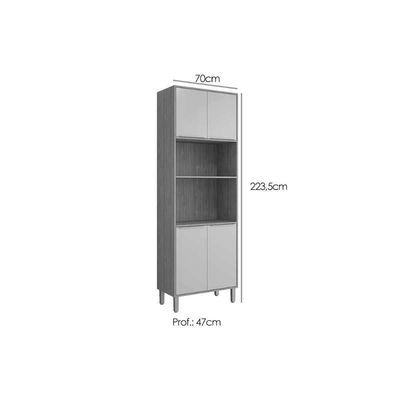 Torre Quente Cozinha MGM Celeste c/ 4 Portas 70cm Cinamomo/Platina