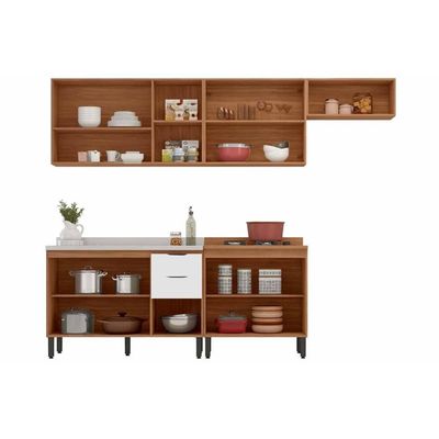 Cozinha Modulada Demóbile 5 Peças Firenze C5P156 Amendola/Nude Prime TX
