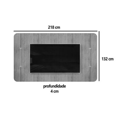 Home p/ TV até 75 Pol Areta c/ Led e Nicho 218x189cm Off White - DJ Móveis