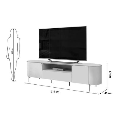 Home p/ TV até 75 Pol Areta c/ Led e Nicho 218x189cm Cedro/Bali - DJ Móveis