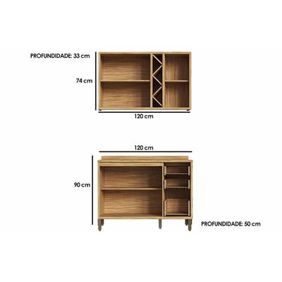 Cozinha Modulada Ronipa 2 Peças Tempranillo C2P57 Amendoa/Off White