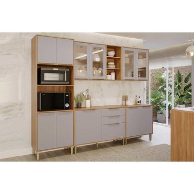 Cozinha Modulada MGM 5 Peças Brilhante C5P161 Cinamomo/Platina