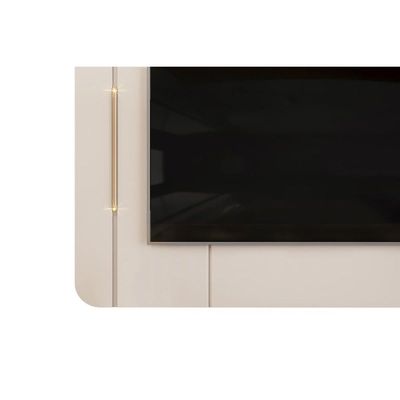 Estante p/ Sala até 65 Pol Adele c/ Led e Nichos 180x189cm Off White - DJ Móveis