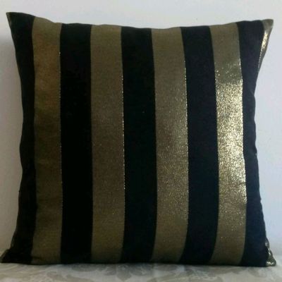 Capa Almofada Luxo Kit 4 un Preto dourada jacquard luxo  45x45 cm