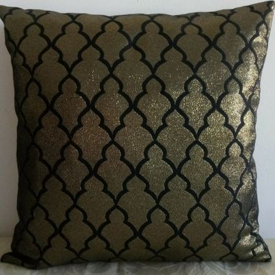 Capa Almofada Luxo Kit 4 un Preto dourada jacquard luxo  45x45 cm