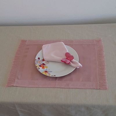 Jogo americano rosa 2 lugares americano tecido jacquard  51x35
