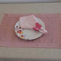 Jogo americano rosa 2 lugares americano tecido jacquard  51x35