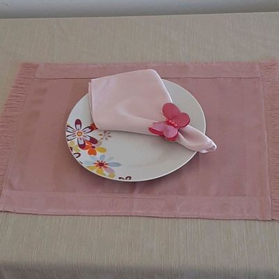 Jogo americano rosa 2 lugares americano tecido jacquard  51x35