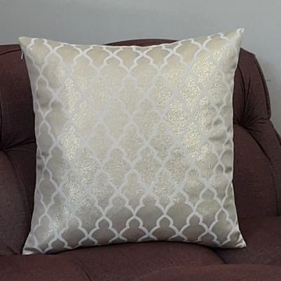 Capa de Almofada Luxo Off com Dourada - Kit com 4 Capas 45x45cm