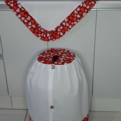 Capa Botijão Cozinha Toalha Fogão Coração 0,50x0,50
