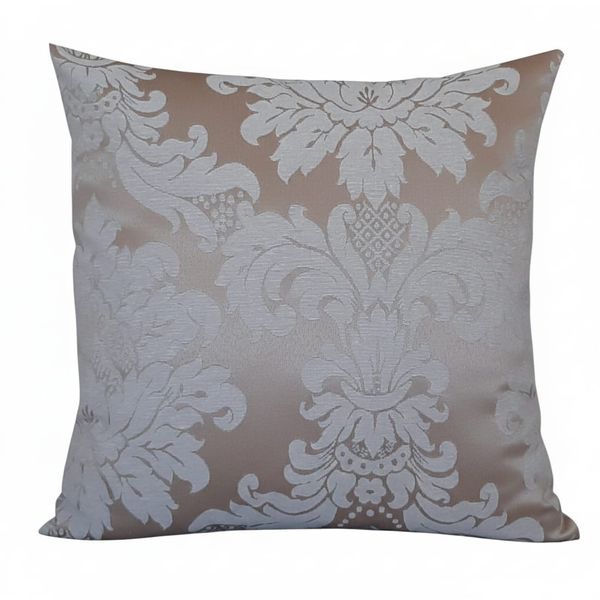 02 Capa de Almofada Medalhão Cobre com Cru 0,40x0,40 tecido jacquard