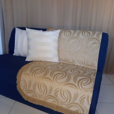 02 Capas Almofadas quarto Jacquard zíper Listras Cru 45x45