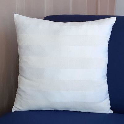 02 Capas Almofadas quarto Jacquard zíper Listras Cru 45x45