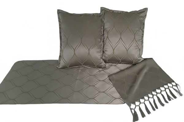 Peseira Verde 2 capas almofadas Jacquard 40x40