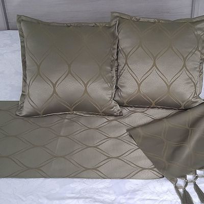 Peseira Verde 2 capas almofadas Jacquard 40x40