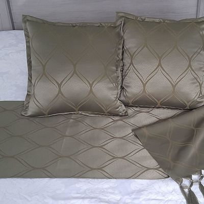 Peseira Verde 2 capas almofadas Jacquard 40x40