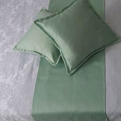 Peseira 2,30 2 capa almofada jacquard Verde Menta Poá 40x40