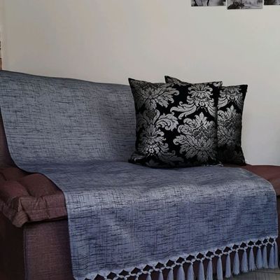 Manta Xale Sofá tecido jacquard Prata Preto Mesclado 2.8x1.8 cm