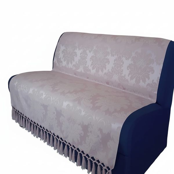 Manta xalé sofá sala quarto Jacquard Medalhão artesanal 1,40 x 1,80