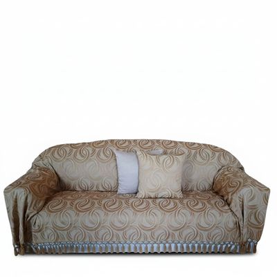 Manta Xale Sofá Poltrona Argolas Dourada 1,80x2,80 reversível