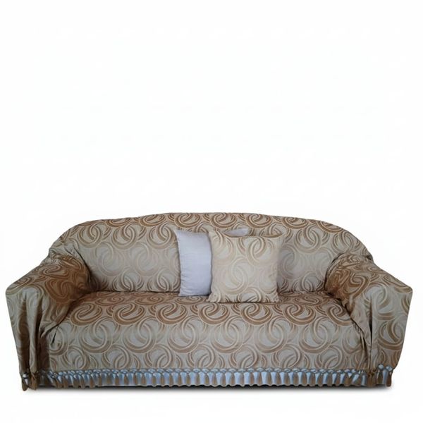 Manta Xale Sofá Poltrona Argolas Dourada 1,80x2,80 reversível