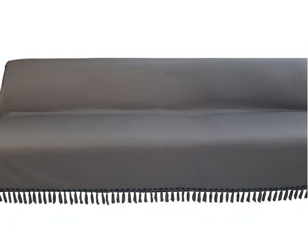 Manta Gigante Cinza Chumbo Sofá Xale tecido jacquard 1,80x2,80