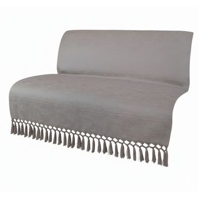 Manta Xale Sofa Media Cobre Cru Mesclado jacquard reversível 1,80x1,40