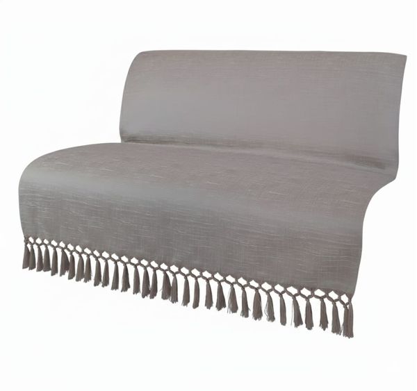 Manta Xale Sofa Media Cobre Cru Mesclado jacquard reversível 1,80x1,40