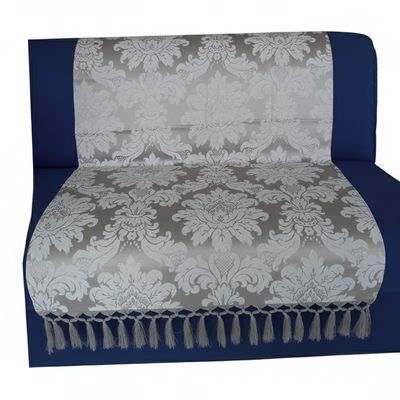 Manta sofa pequena cinza medalhão 1,80x0,90 sala quarto