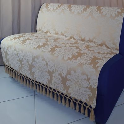 Manta Xale jacquard sala Sofá Dourada 1,80x1,40 reversível
