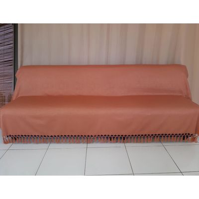 Manta Xale Sofa Gigante Jacquard Mesclado Terracota 2,80x1,80 reversível 2 em 1