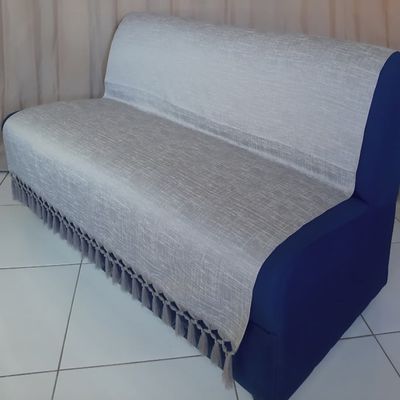 Manta Xale sofá poltrona cinza cru mesclado 1,40x1,80 tecido jacquard