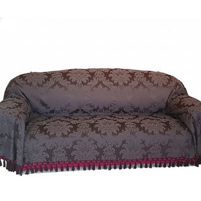 Manta Xale sofá poltrona sala gigante marrom jacquard medalhão 1,80x2,80