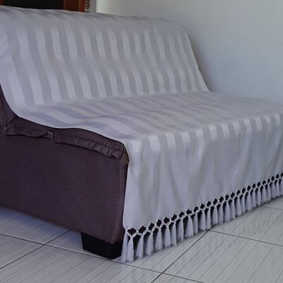 Manta Sofá tecido jacquard sala quarto Listra Cinza Claro 1,80x2,80