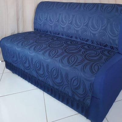Manta Sofa tecido kacquard sala quarto Argolas Azul Marinho 1,40x1,80