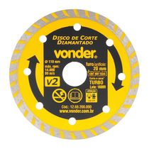 Disco Diamantado Vonder 110MM V2 Furo 20