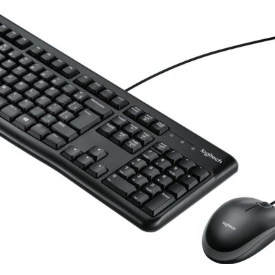 Combo Teclado e Mousecom Fio  Logitech MK120 - 920-004429  Preto