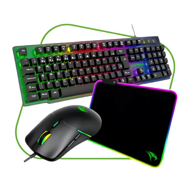 Combo Teclado Mouse Mousepad Naja Vivensis - 417 Preto Bivolt