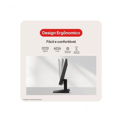 Monitor LG LED 20U401A-B Tela 20” HD+, LG Switch, HDMI, VGA, 2ms (GtG), 75Hz, Black Stabilizer