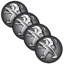 Jogo Bottom- Emblema Para Calota Compativel C-peugeot 51mm Degrade 4 Pecas Resinado