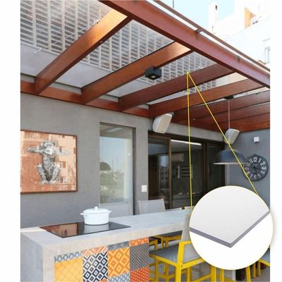 Kit Policarbonato pacto Cristal 3mm 2,00m X 6,00m Perfis Naturais Cristal: 88% De Transmissão De Luz