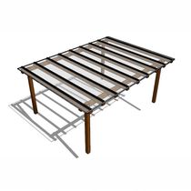 Kit Policarbonato pacto Cristal 3mm 6,00m X 6,00m Perfis Naturais Cristal: 88% De Transmissão De Luz