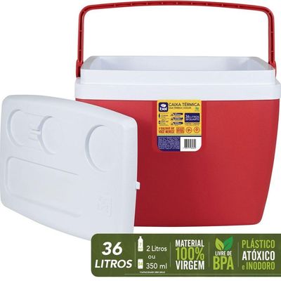 Caixa Térmica 36 Litros Vermelha Bel Polipropileno Eps