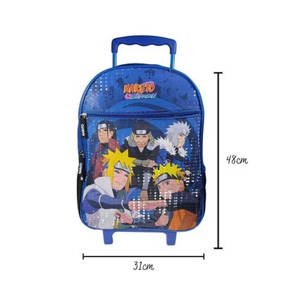 Kit Mochila De Carrinho, Estojo E Lancheira Naruto Leaf