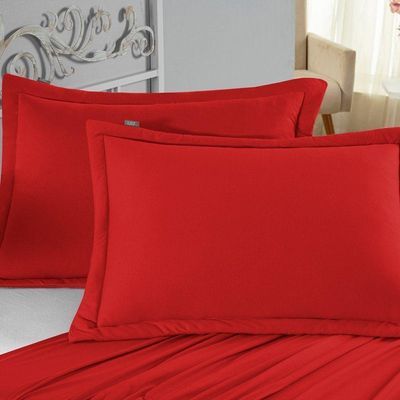 Porta Travesseiro Matelado Nobre 2 Peças Malha 100% Algodão - Vermelho