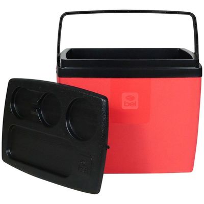 Caixa Térmica 36l Bel Vermelha E Preta Alça Ergonômica